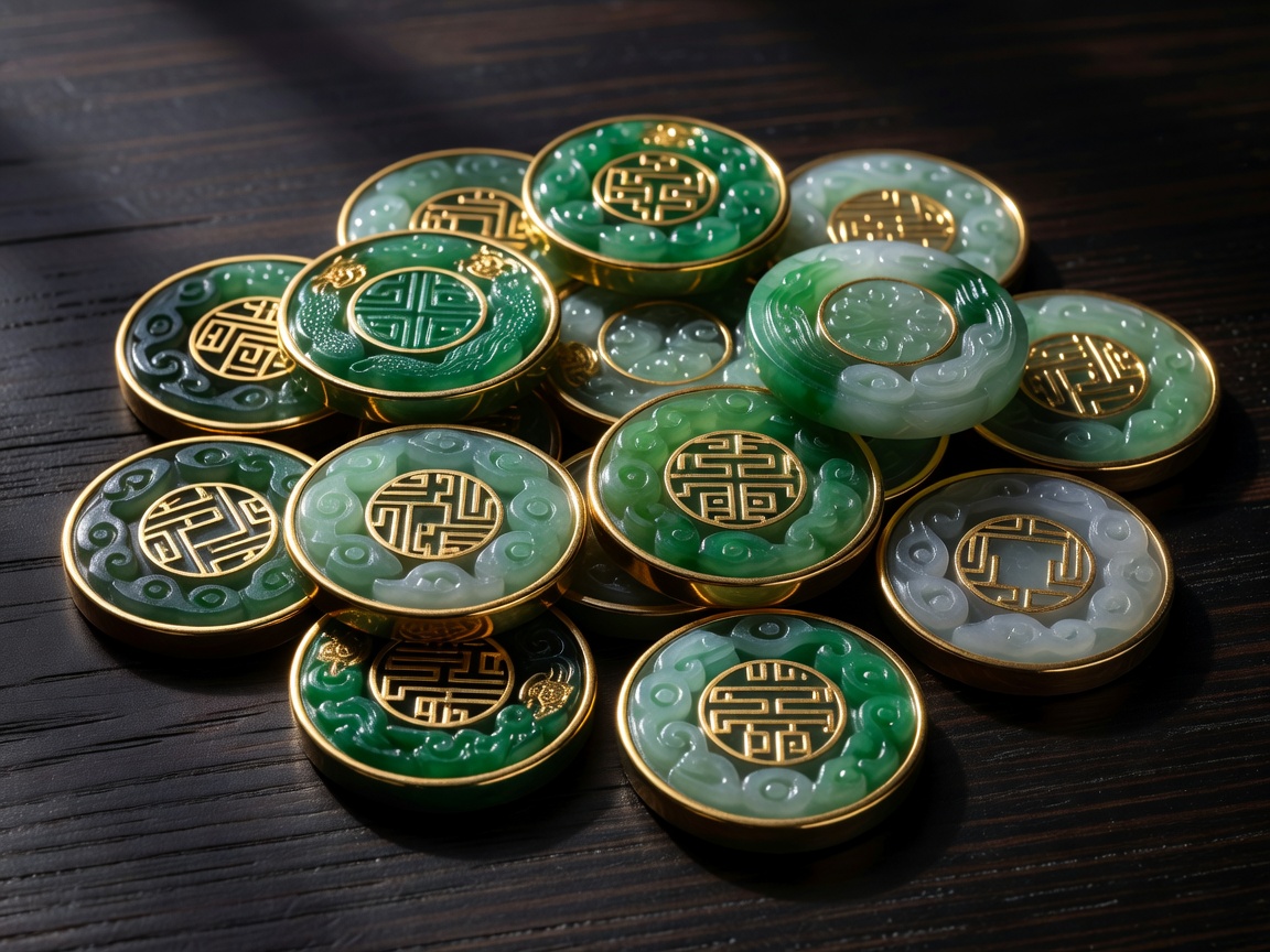 Jade Carved Gold Coins