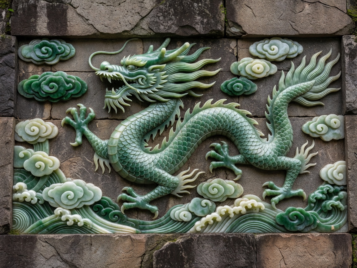 Jade Dragon Carving Wall